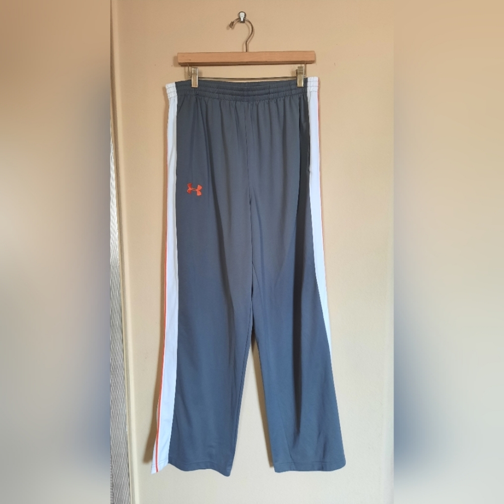 Under Armour LG Loose Fit Wide Leg Gray Track Pants Street Style Athleisure